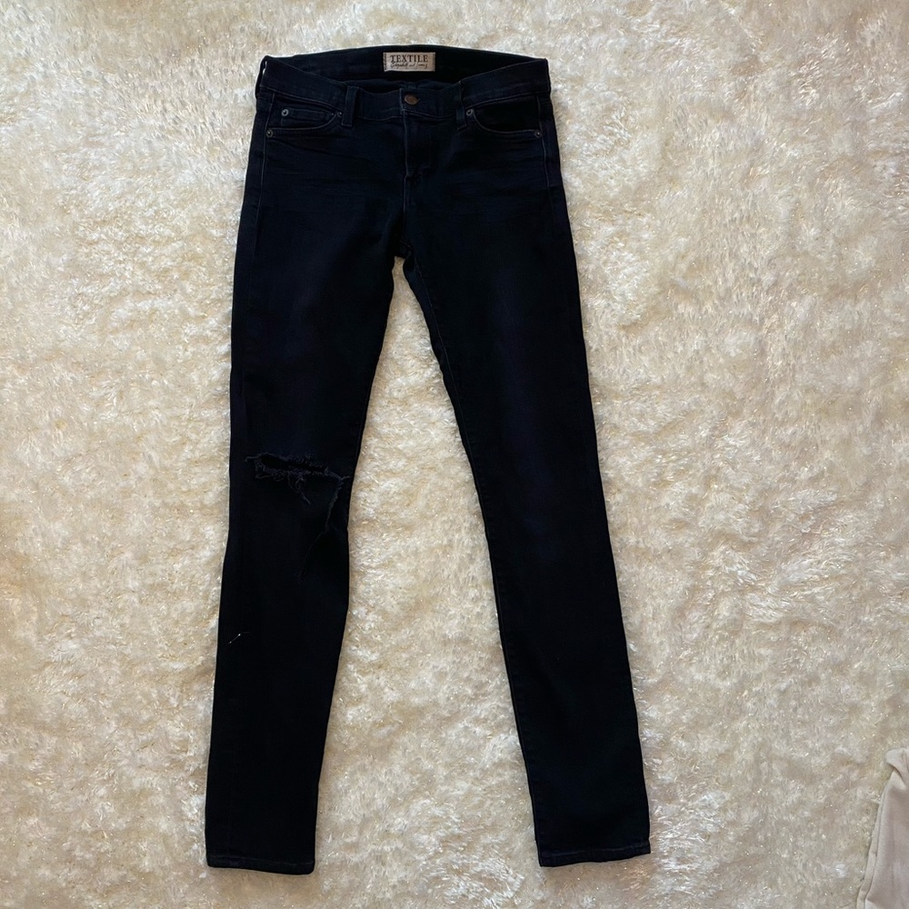 Elizabeth and James Black low/mid rise jeans.